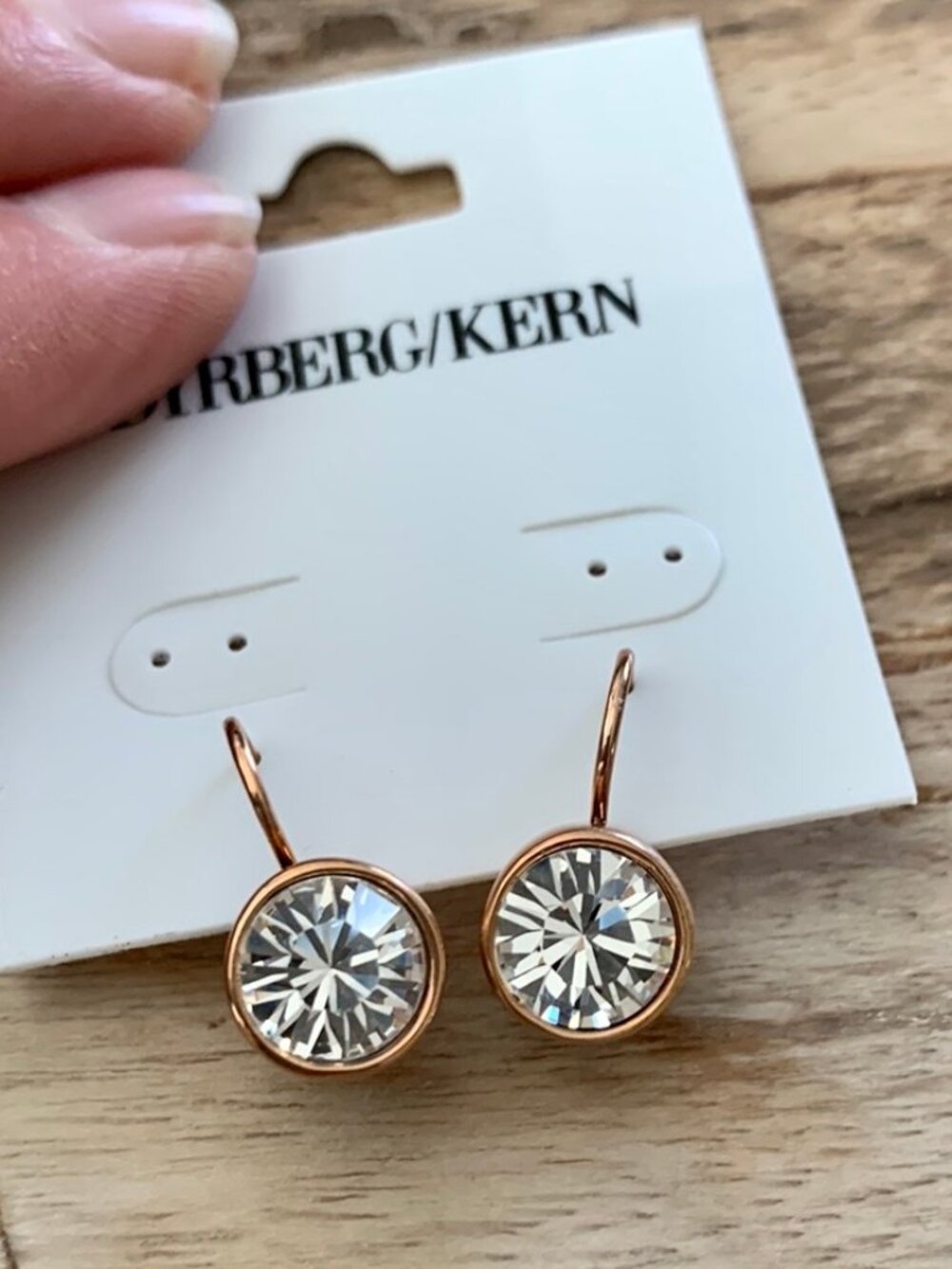 Dyrberg/Kern Louise Swarovski crystal earrings in Rose Gold